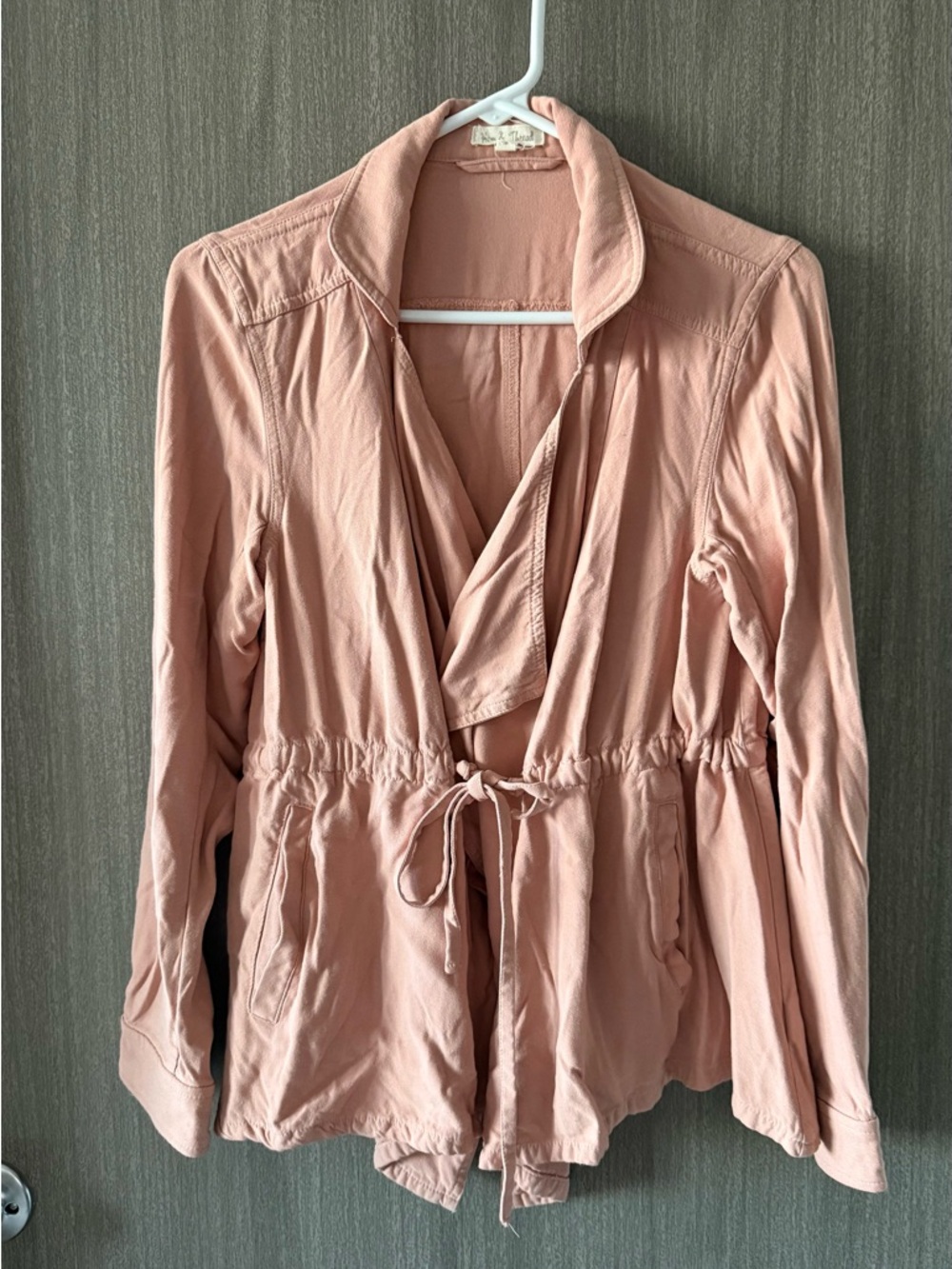 Hem & Thread Blush Drawstring Utility Jacket